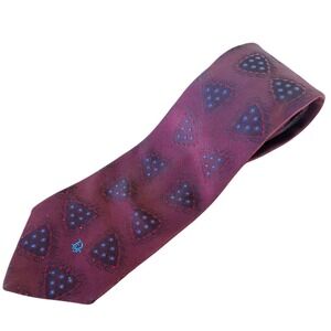 Christian Dior Necktie Monsieur Burgundy Geometric Triangle Silk Blend Vintage